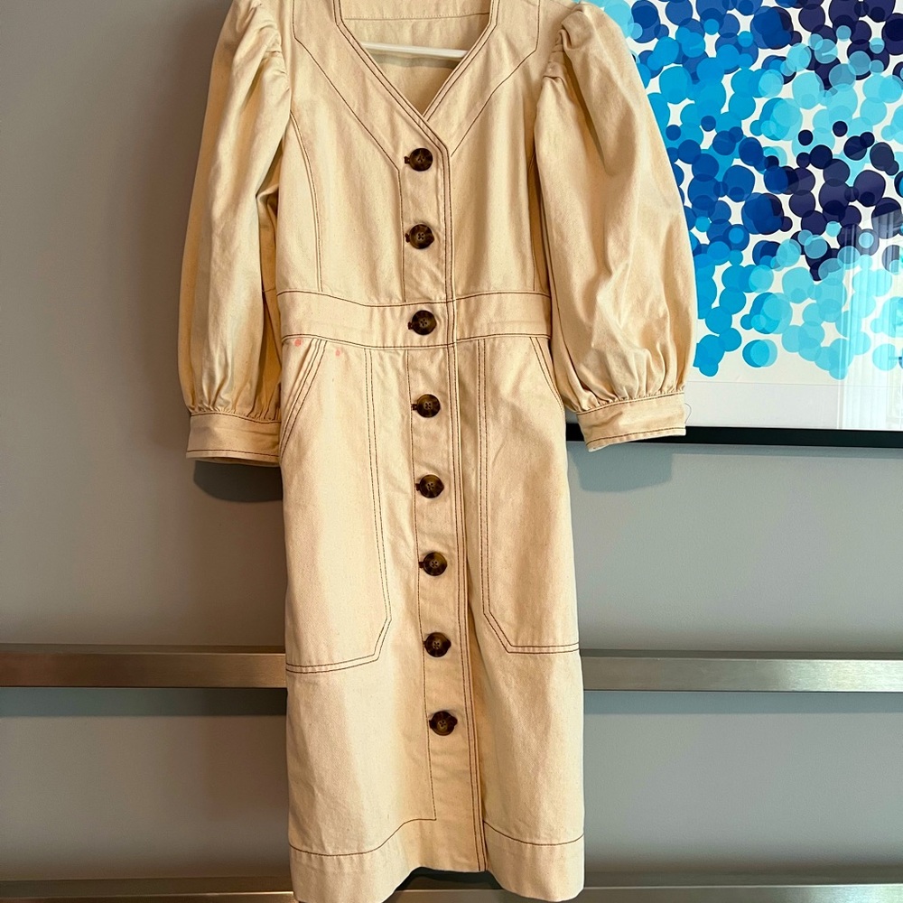 Tory Burch Cotton Puffed Sleeve Dress